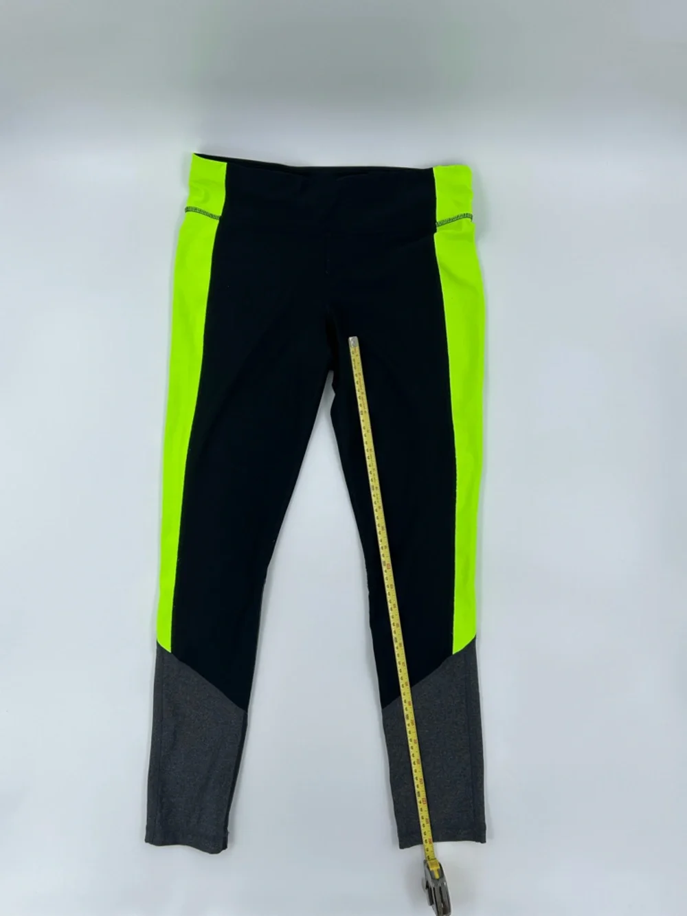 Xersion Black Leggings with Lime Green Branding M